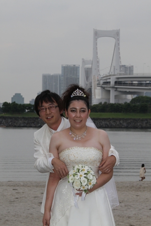 レインボーブリッジと集合写真